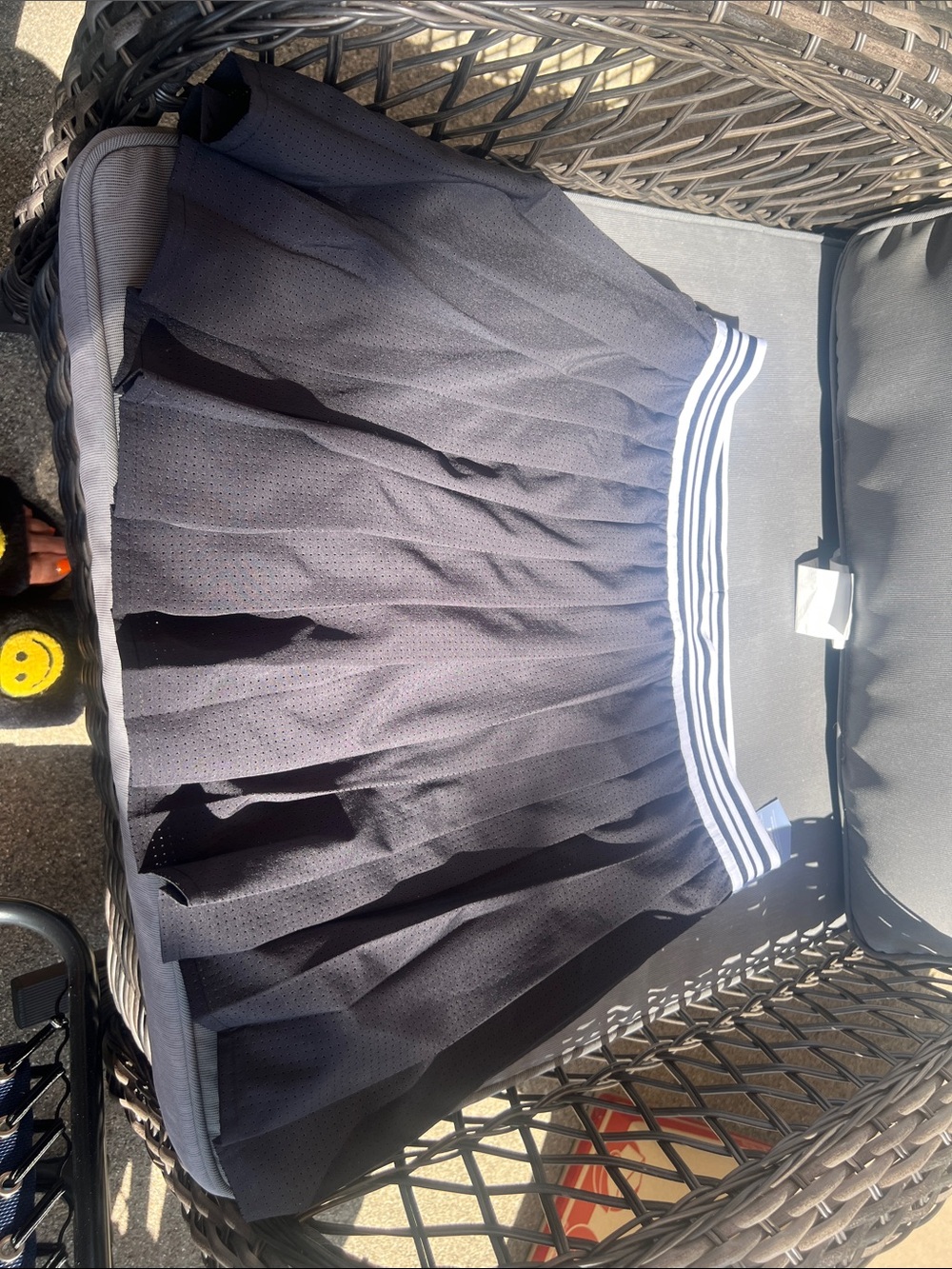 Avia Black Pleated Skater Skirt with Striped Waistband